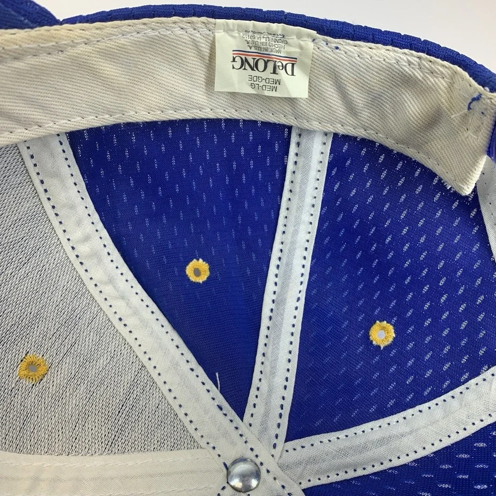 SM High School Hat Blue Gold M-L Adjustable Snapback Baseball Cap Vintage DeLong
